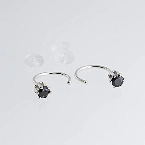 Miniatura 3 de Aretes de plata de ley para mujeres y niñas, hipoalergénicos para cartílago