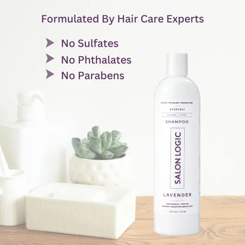 Miniatura 4 de SalonLogic Champú limpio y puro para uso diario, lavanda, productos de calidad de salón, tratamiento de queratina, aroma natural, hidratante
