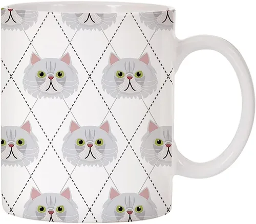Miniatura 11 de Adorable Cat Breed Design Argyle Pattern Taza de café de cerámica (abisinian)