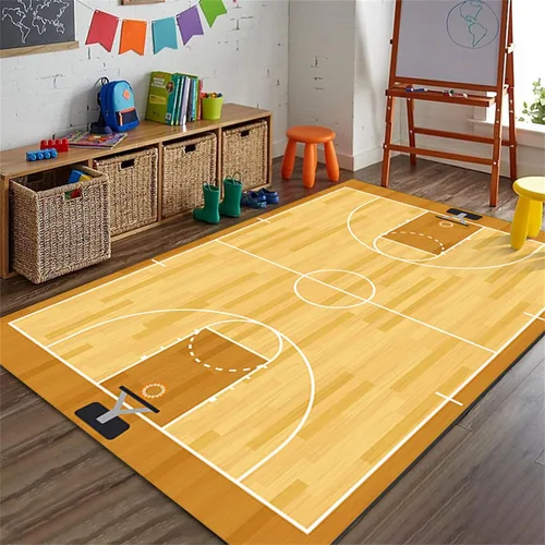 Miniatura 13 de Alfombra deportiva, campo de fútbol verde, 4 x 5 pies, nailon, antideslizante, lavable