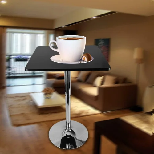 Miniatura 6 de Mesa redonda de pub, mesa giratoria ajustable de 360°, mesa de bar bistró, pequeñas mesas cuadradas ajustables, mesa auxiliar moderna