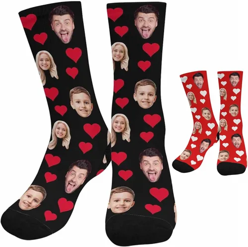 Miniatura 122 de Artsadd Calcetines personalizados para mujeres y hombres, amantes de los perros y gatos, regalos divertidos unisex personalizados