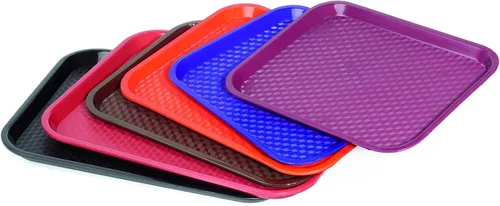 Miniatura 5 de G.E.T. FT-14-BK Bandeja para cafetería/comida rápida, sin BPA, 14 x 10.75 pulgadas, color negro (juego de 12)