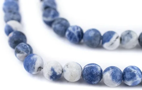 Miniatura 165 de The Bead Chest Cuentas de Jade Blanco Mate Redondas (8mm): Piedra Preciosa Orgánica Redonda Esférica de Energía con Poder de Sanación para Hacer