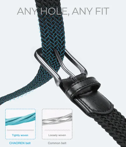 Miniatura 3 de CHAOREN Cinturón para hombre, cinturón de golf trenzado elástico para hombres de 1 3/8 pulgadas, regalo para pantalones de golf, pantalones cortos