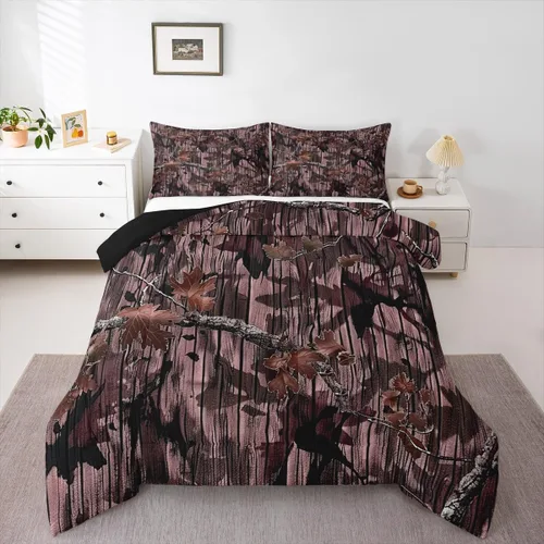 Miniatura 35 de Feelyou Juego de edredón de caza de patos para niñas y niños, edredón de patos de malardo, juego de ropa de cama de caza y pesca, juego de edredón