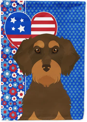 Miniatura 366 de Caroline's Treasures WDK5119GF - Bandera de jardín americana de Airedale Terrier de Estados Unidos, color negro y tostado, bandera decorativa