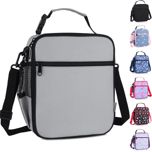 Miniatura 10 de Bolsa de almuerzo aislada para niños, bolsas de picnic térmicas con correa ajustable para adultos, niños, mujeres, hombres, niños y niñas