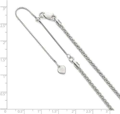 Miniatura 2 de The Black Bow Collar de cadena ajustable de plata esterlina chapada en rodio de 0.098 in