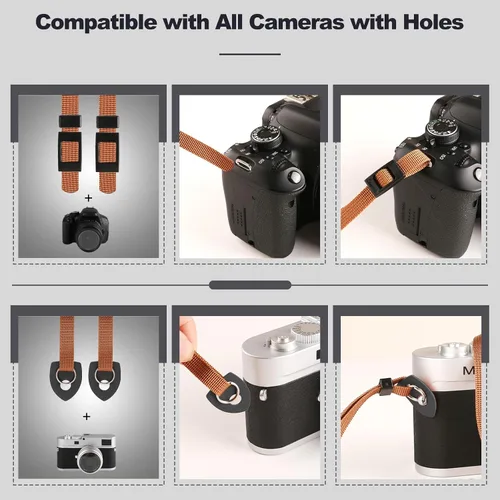 Miniatura 7 de Correa universal para cámara, correa para el cuello de la cámara, correas de hombro ajustables compatibles con Canon, Fujifilm, Nikon, Olympus