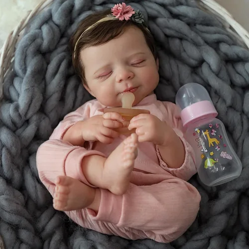 Miniatura 9 de WOOROY Muñecas Realistas de Bebé Reborn Niño - Muñecas de Bebé Recién Nacido de 18 Pulgadas con Cuerpo de Tela Suave Durmiendo Muñecas de Bebé