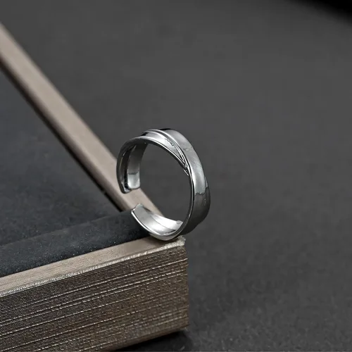 Miniatura 12 de Anillo de plata de ley 925, minimalista, ajustable, hecho a mano, para mujeres y niñas