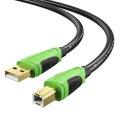 Miniatura 2 de XXONE Cable USB de 30 pies, tipo A-macho a macho B, chapado en oro para impresora/escáner