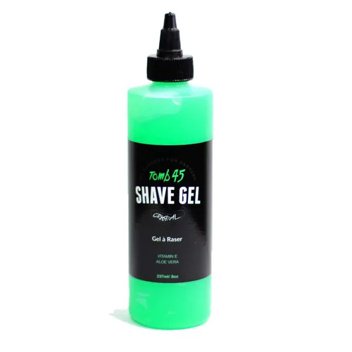 Gel de afeitar Tomb 45 para hombres, gel de afeitar transparente de fragancia fresca sin espuma con vitamina E y aloe vera calmante para repleción