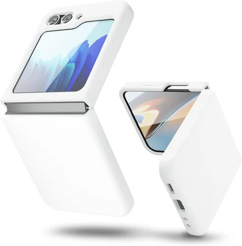 Miniatura 33 de oakxco Funda para teléfono Samsung Galaxy Z Flip 4, agarre de silicona líquida, bonita fina delgada cubierta de gel TPU de goma suave lisa