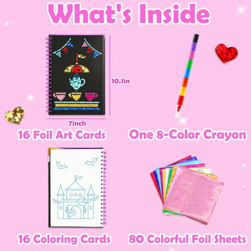 Miniatura 5 de FUNNYB&G Arte en papel de aluminio para niños - Manualidades de Navidad, regalos de fiesta, rellenos de calcetines para niños, suministros de arte
