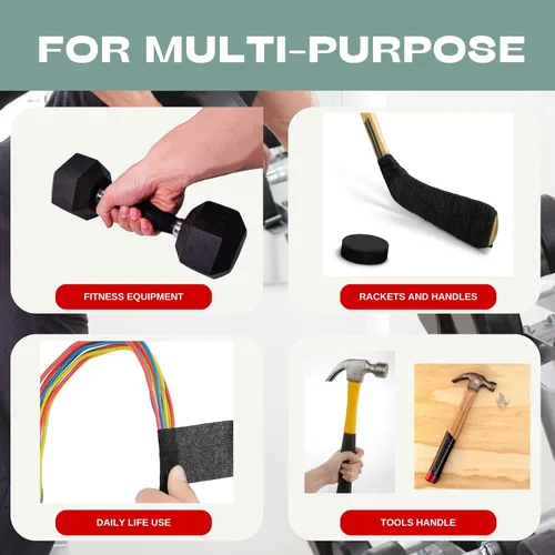 Miniatura 6 de Paquete de 2 cintas de agarre – Cinta de agarre de tela multiusos para barras de dominadas, mancuernas, equipos deportivos y de gimnasio