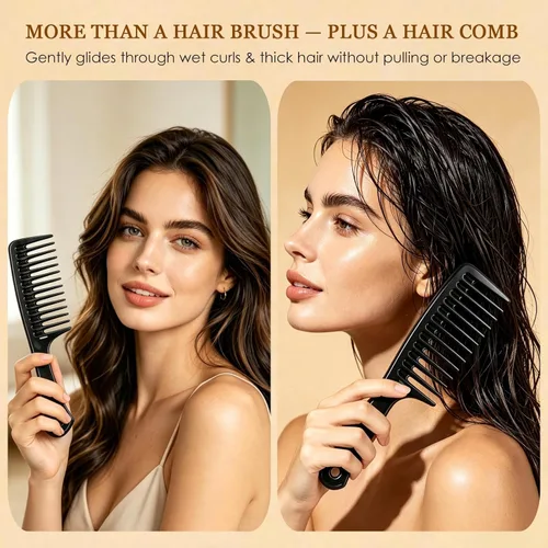 Miniatura 6 de Bsisme Cepillo para el Cabello - Cepillo de Cerdas de Jabalí con Pines Desenredantes Cepillo Desenredante de Paleta de Madera para Mujeres y Hombres