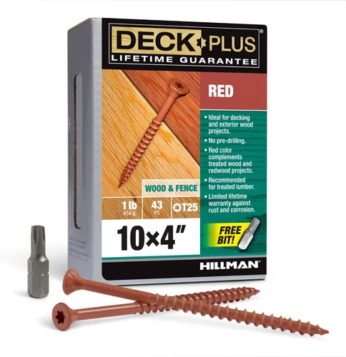 Miniatura 69 de Deck Plus Tornillos para valla y madera exterior con revestimiento epoxi de 3 pulgadas #10 x 3 Torx/Star Drive Incluido, rosca gruesa, tornillo