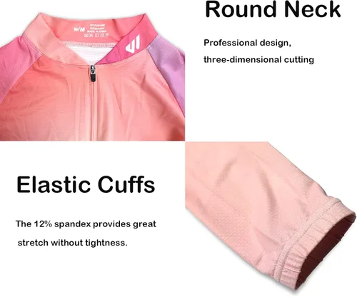 Miniatura 4 de Wulibike Camiseta de ciclismo para mujer, manga corta, camisetas de bicicleta para mujer, camiseta de ciclismo con tres bolsillos