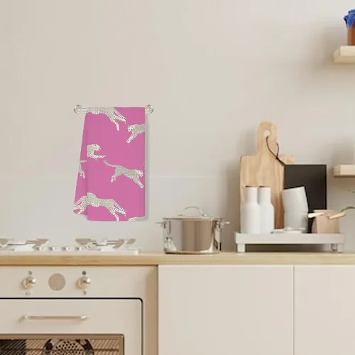 Miniatura 3 de Jvpke Toallas de cocina de leopardo rosa, decoración de guepardo, leopardo retro, decoración de cocina rosa, paños de cocina rosa preppy de 16 x 24