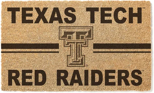 KH Sports Fan Texas Tech Red Raiders - Felpudo con logotipo del equipo de fibra de coco, multicolor