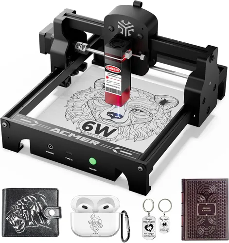 Miniatura 13 de ACMER Grabador láser S1 de 2500 mW, máquina compacta de grabado y corte de escritorio para manualidades, pequeñas empresas y fabricantes, área