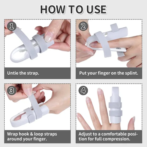 Miniatura 7 de Férula para dedos, 3 unidades estabilizadoras de articulaciones para artritis dedos rotos, inmovilización de nudillos, férula de dedo gatillo