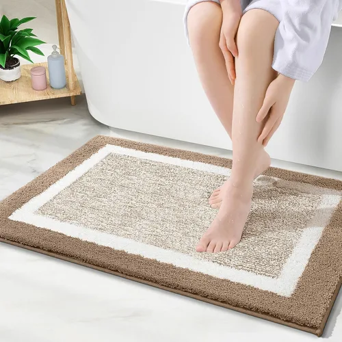Miniatura 65 de OLANLY Alfombras de baño 24x16, tapete de baño de microfibra extra suave y absorbente, antideslizante, lavable a máquina, alfombra de baño esponjosa