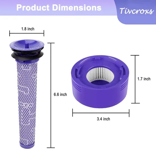 Miniatura 6 de Paquete de 10 filtros de vacío de repuesto compatibles con aspiradoras inalámbricas Dyson V7, V8, 5 prefiltros, 5 filtros posteriores
