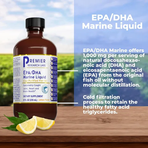Miniatura 2 de Premier Research Labs EPA/DHA Marine Liquid - Aceite de pescado líquido Omega 3, suplemento de aceite de pescado líquido Omega 3 para adultos, apoyo