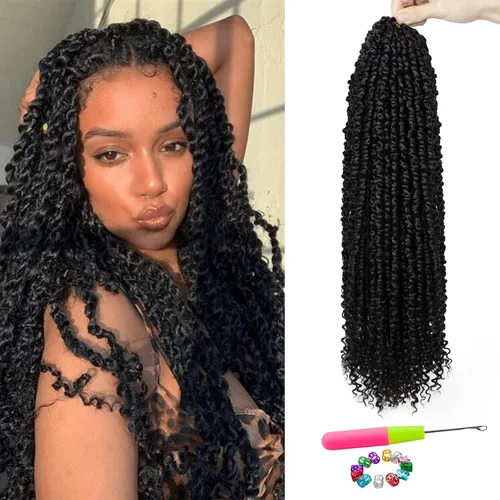 Miniatura 43 de Pelo de Passion Twist – 8 paquetes de 18 pulgadas Passion Twist Crochet para mujeres, cabello rizado pretrenzado Passion Twists extensiones de #2