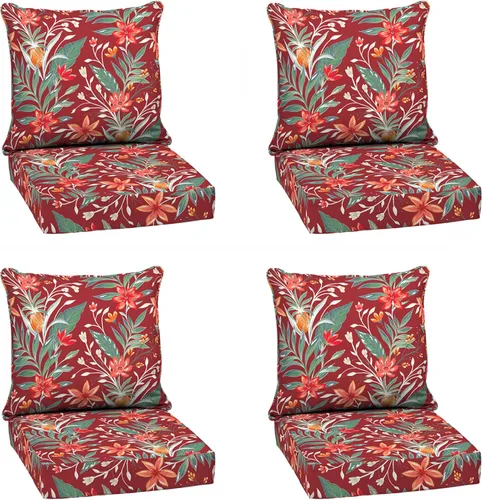 Miniatura 57 de Arden Outdoor Deep Seat Cushion Set, 24 x 24 pulgadas, Cojín para patio resistente al clima, a la lluvia y a la decoloración para silla, sofá y sofá