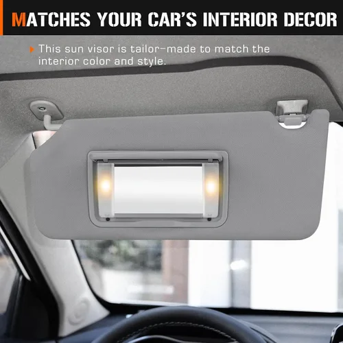 Miniatura 7 de Visera solar con luz para Honda Accord 2008-2017, repuesto de parasol gris del lado izquierdo del conductor 83280TA0A91ZB