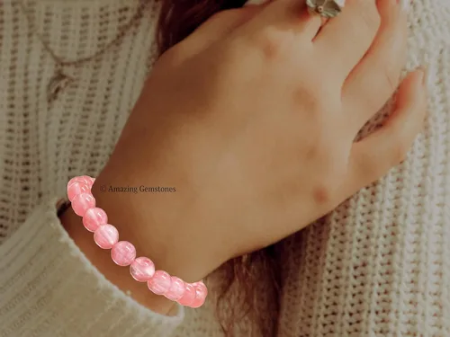 Miniatura 879 de Amazing Gemstone Pulsera de cristal para mujeres y hombres, pulsera de cristal curativo de protección, pulsera elástica con cuentas de piedras