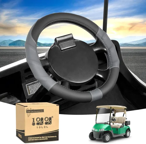 10L0L Funda para volante de carrito de golf de 13 pulgadas para EZGO TXT y RXV, piel sintética antideslizante y sensación de agarre cómodo, negro y