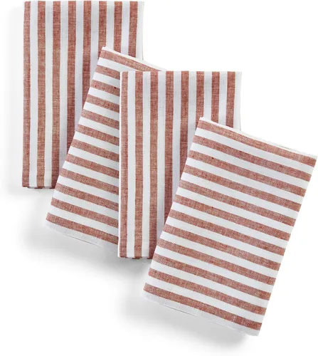 Miniatura 47 de Solino Home Amalfi - Manteles individuales a rayas, de 14 x 19 pulgadas, juego de 4 unidades, tela natural, lino europeo, 100 % lino puro, hechos a