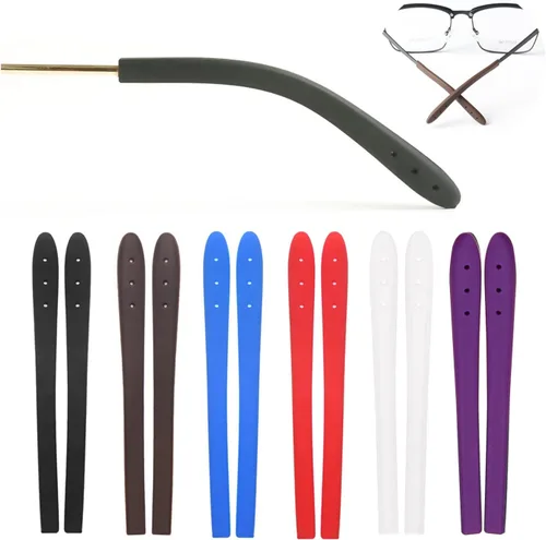 Miniatura 11 de Puntas de patillas para lentes antideslizantes para lentes antideslizantes para sujetar las orejas, manga de tubo, lentes cómodos de repuesto