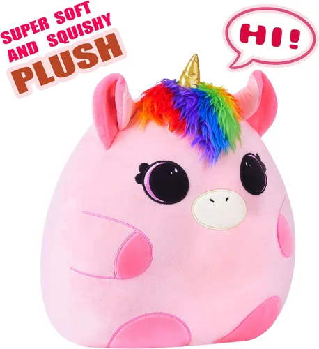 Miniatura 2 de Almohada grande de peluche de unicornio, tamaño grande, lindo y suave de 13 pulgadas de grasa Kawaii para abrazar, regalo para niños (unicornio)