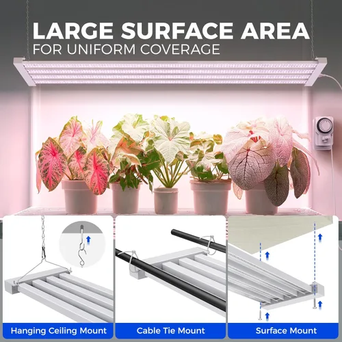 Miniatura 5 de Barrina TX-L63 - Luces de cultivo de 3 pies para plantas de interior, 252 W (4 x 63 W), 4 paneles LED de cobertura más amplia, espectro completo