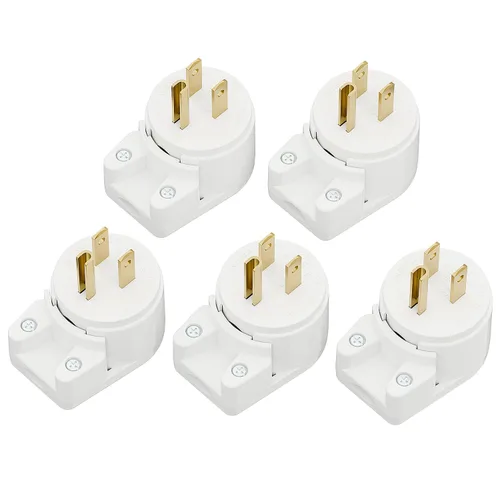 Miniatura 21 de Nema 5-15P Enchufe de ángulo recto de 90 grados, enchufe Plugrand 15A 125V en ángulo, enchufes de CA de 3 clavijas DIY de 3 clavijas, enchufes de CA