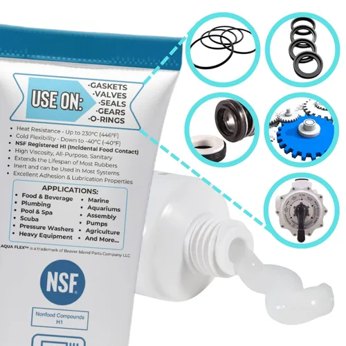 Miniatura 6 de Aqua Flex Grasa lubricante de silicona prémium Grado alimenticio registrado por la NSF Solución de lubricante versátil para piscina y spa