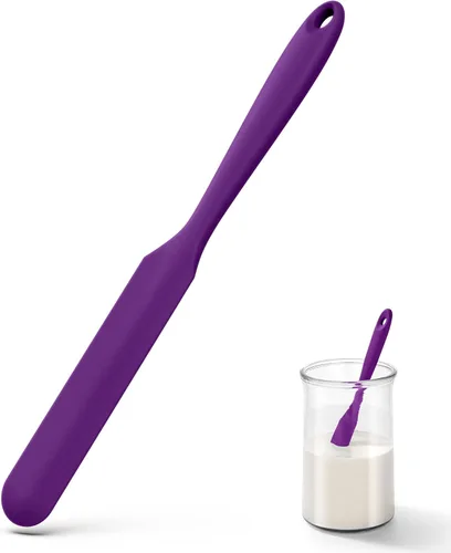 Miniatura 13 de U-Taste Espátula de silicona para frasco de masa madre: esparcidor de mermelada largo y delgado de grado alimentario, palo de agitación resistente