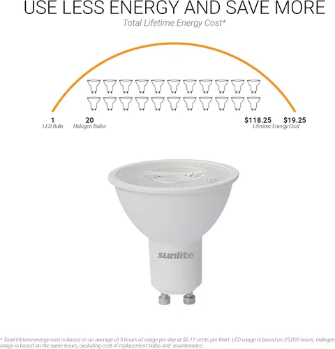 Miniatura 4 de Sunlite Foco reflector LED MR16 41653, 7 vatios (reemplazo de bombilla halógena de 50 W) 120 voltios, 550 lúmenes, haz de inundación de 35°, base