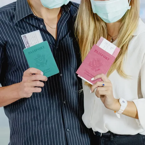 Miniatura 5 de labato - Cartera de piel sintética para pasaporte con tarjetero de vacuna, Mint
