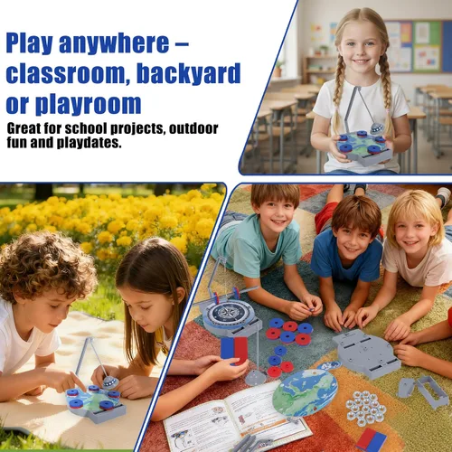 Miniatura 6 de NewFamily Kit de ciencia magnética para niños, kit de experimento de física STEM 12 en 1, juguete práctico de aprendizaje de magnetismo, edades