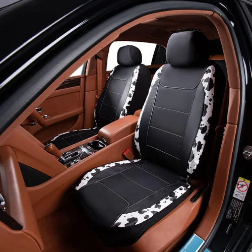 Miniatura 3 de Flying Banner Fundas para asientos de coche con protección impermeable de piel sintética con fibra de carbono para asientos delanteros y traseros