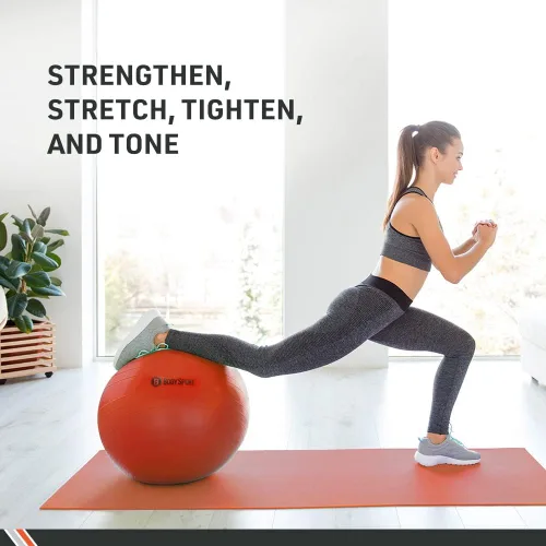 Miniatura 4 de Body Sport - Pelota de ejercicios para deportes con bomba para hogar, gimnasio, equilibrio, estabilidad, Pilates, fuerza de núcleo, estiramiento