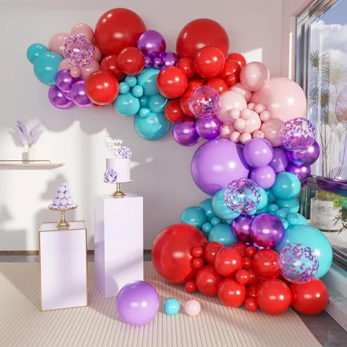 Miniatura 15 de MEBAY Kit de Arco de Guirnalda de Globos Bohemios, 156 Piezas Globos Rosa Empolvado Marrón Pastel Champán Dorado Blanco Metálicos para Boda Baby