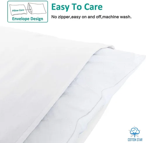 Miniatura 3 de Cotton Star Fundas de almohada 100% algodón orgánico de 600 hilos, fundas de almohada de algodón blanco de primera calidad, fundas de almohada
